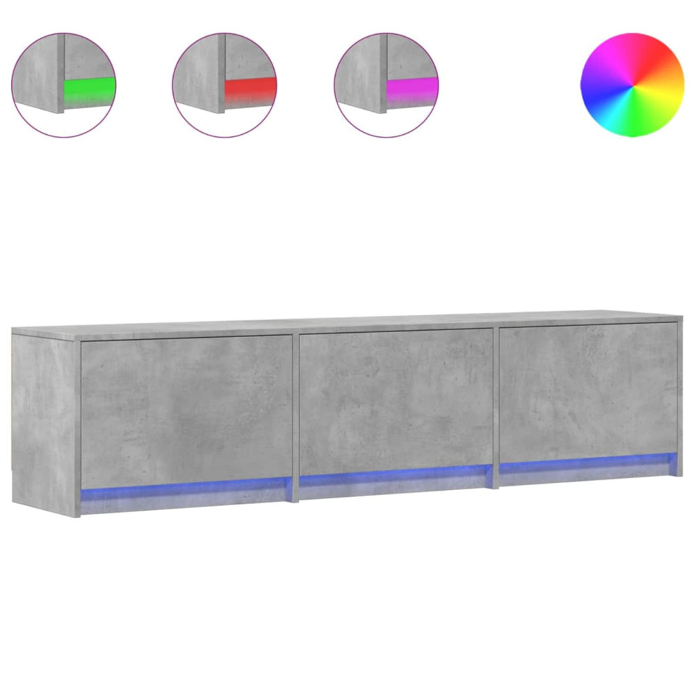 Produktbild för TV-skåp med led Betong 165 x 34 x 40 cm Konstruerat trä