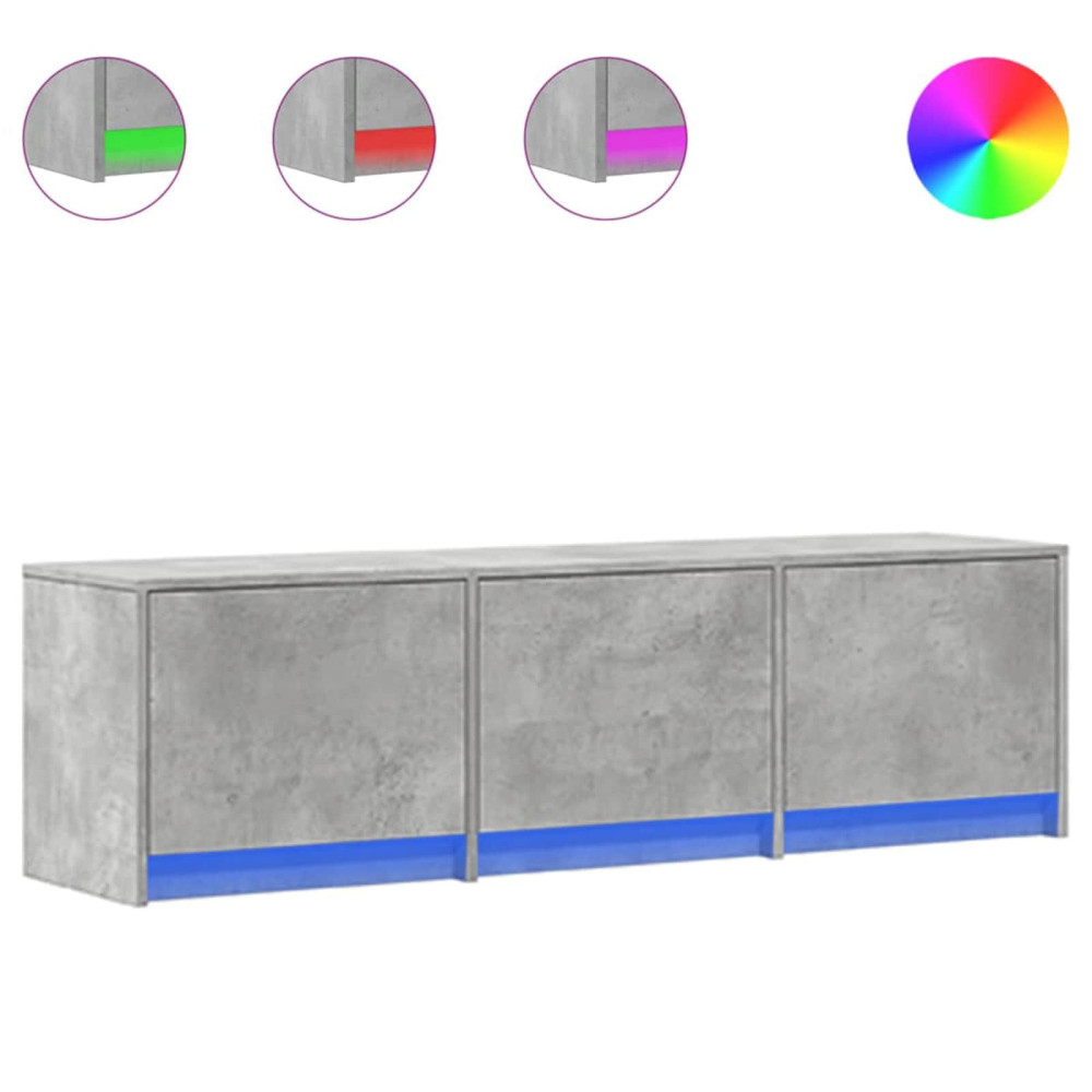 Produktbild för TV-skåp med led Betong 140 x 34 x 40 cm Konstruerat trä