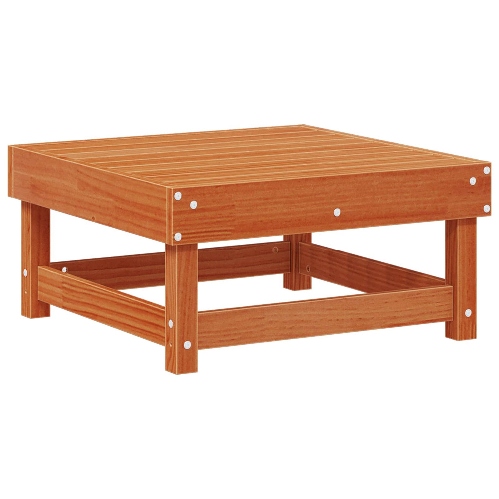 Produktbild för Trädgårdsfotpall Massivt furu VaxBrun 61 x 60,5 x 30 cm