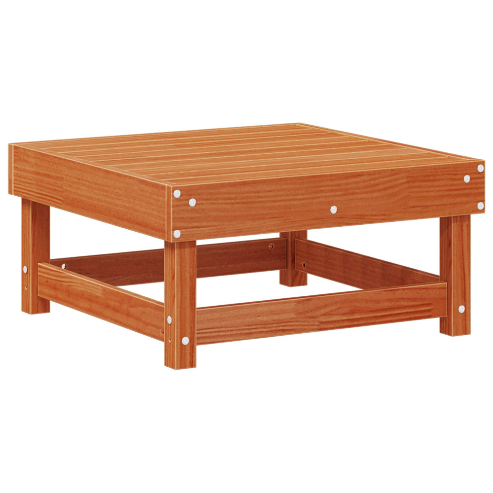 Produktbild för Trädgårdsfotpall Massivt furu VaxBrun 61 x 60,5 x 30 cm