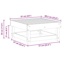 Produktbild för Trädgårdsfotpall Massivt furu VaxBrun 61 x 60,5 x 30 cm