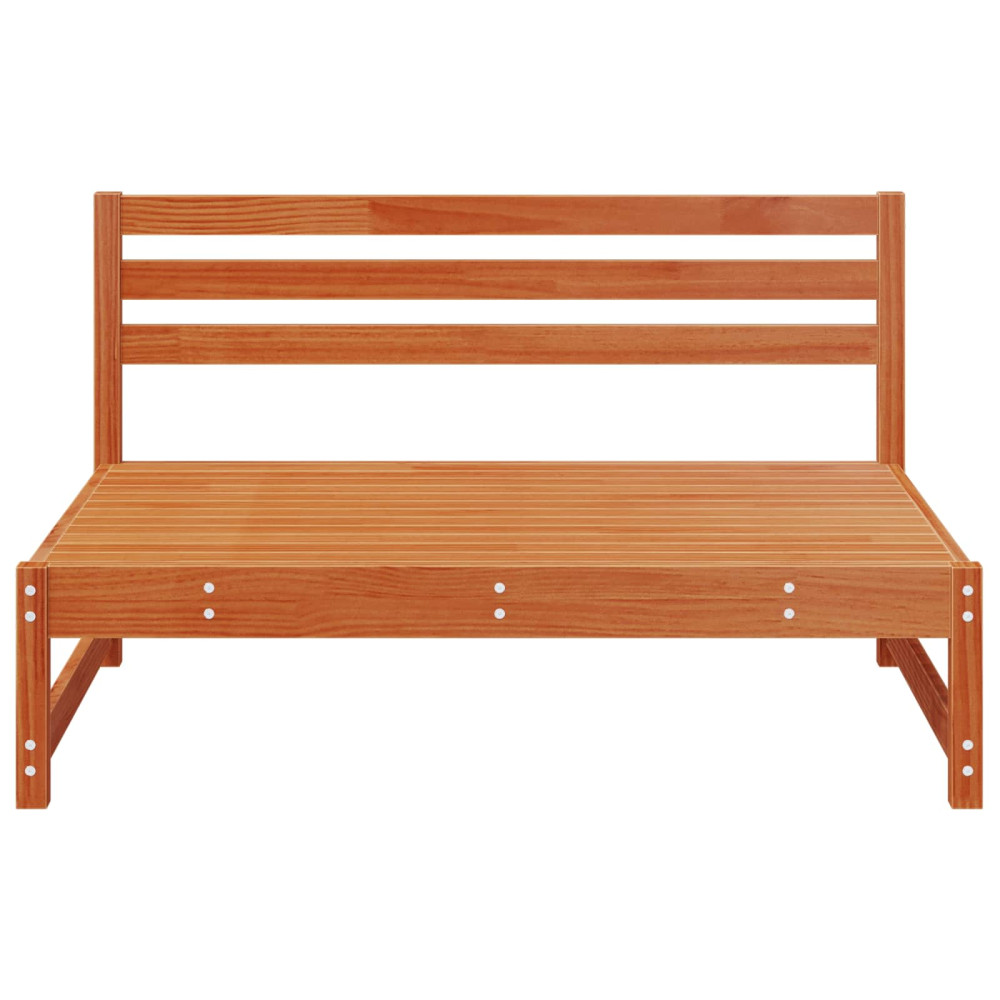 Produktbild för Trädgård Mittensoffa Massivt furu VaxBrun 240 x 84 x 70 cm