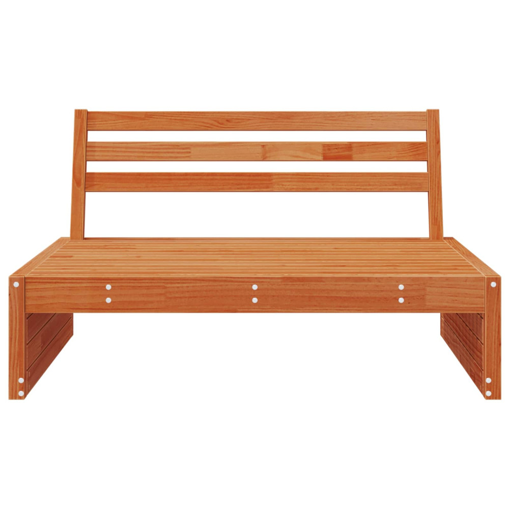 Produktbild för Trädgård Mittensoffa Massiv furu VaxBrun 120 x 95 x 69 cm