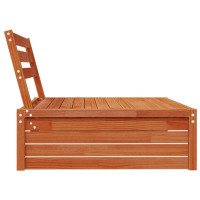 Produktbild för Trädgård Mittensoffa Massiv furu VaxBrun 120 x 95 x 69 cm