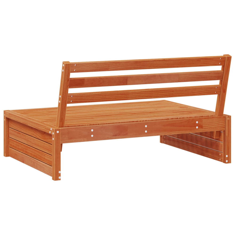 Produktbild för Trädgård Mittensoffa Massiv furu VaxBrun 120 x 95 x 69 cm