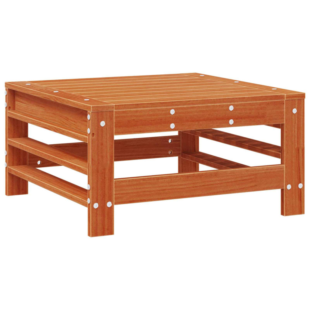 Produktbild för Trädgårdsfotpall Massivt furu Vaxbrun Furu 57,5 x 57,5 x 30 cm