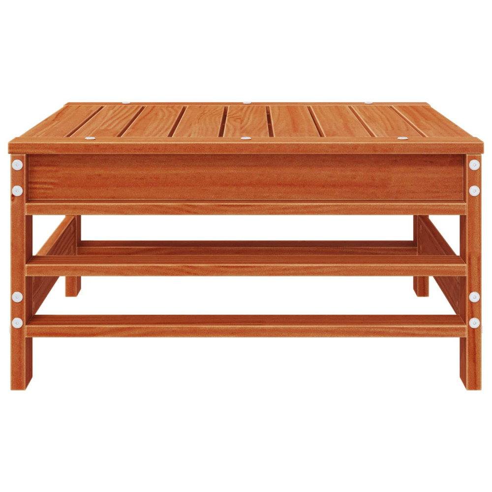 Produktbild för Trädgårdsfotpall Massivt furu Vaxbrun Furu 57,5 x 57,5 x 30 cm