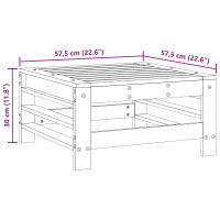 Produktbild för Trädgårdsfotpall Massivt furu Vaxbrun Furu 57,5 x 57,5 x 30 cm