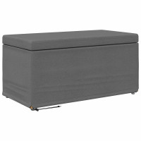 Produktbild för Pall Mörkgrå 81 x 41 x 40 cm Tyg och Konstruerat Trä