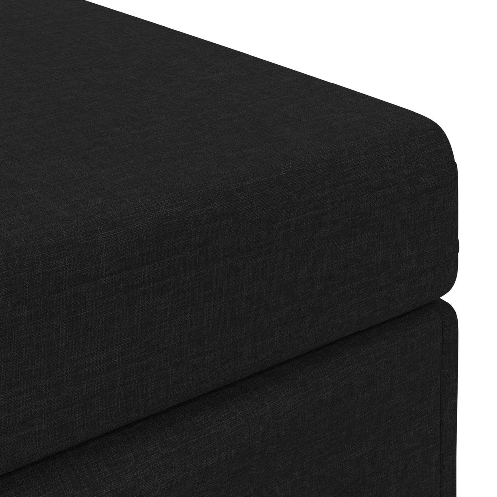 Produktbild för Pall Svart 81 x 41 x 40 cm Tyg och Konstruerat Trä