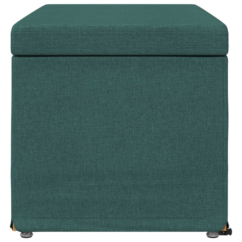Produktbild för Pall Mörkgrön 81 x 41 x 40 cm Tyg och Konstruerat Trä