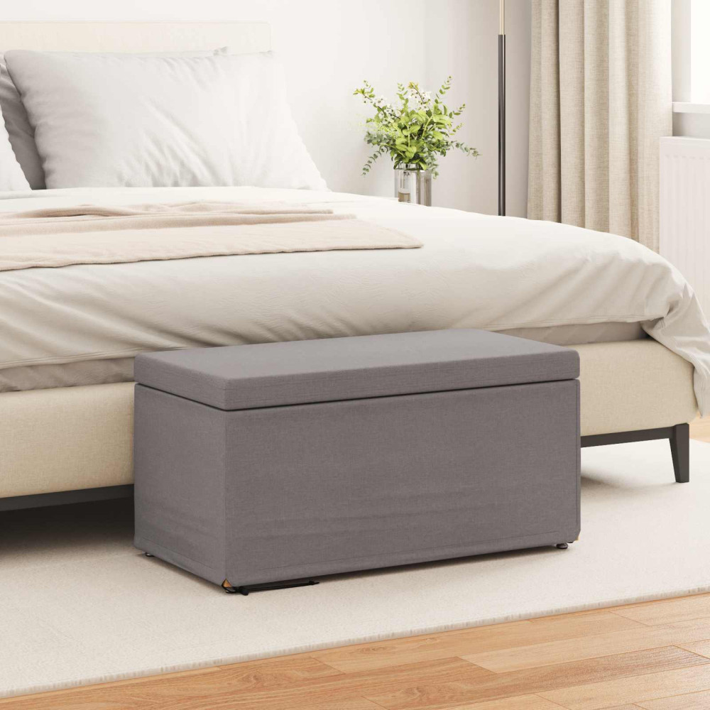 Produktbild för Pall Taupe 81 x 41 x 40 cm Tyg och Konstruerat Trä