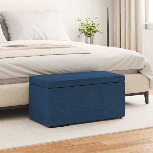 vidaXL Pall Blå 81 x 41 x 40 cm Tyg och Konstruerat Trä