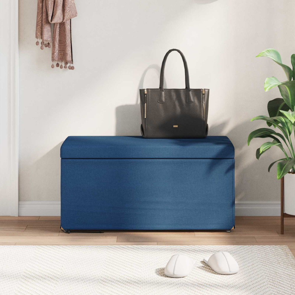 Produktbild för Pall Blå 81 x 41 x 40 cm Tyg och Konstruerat Trä