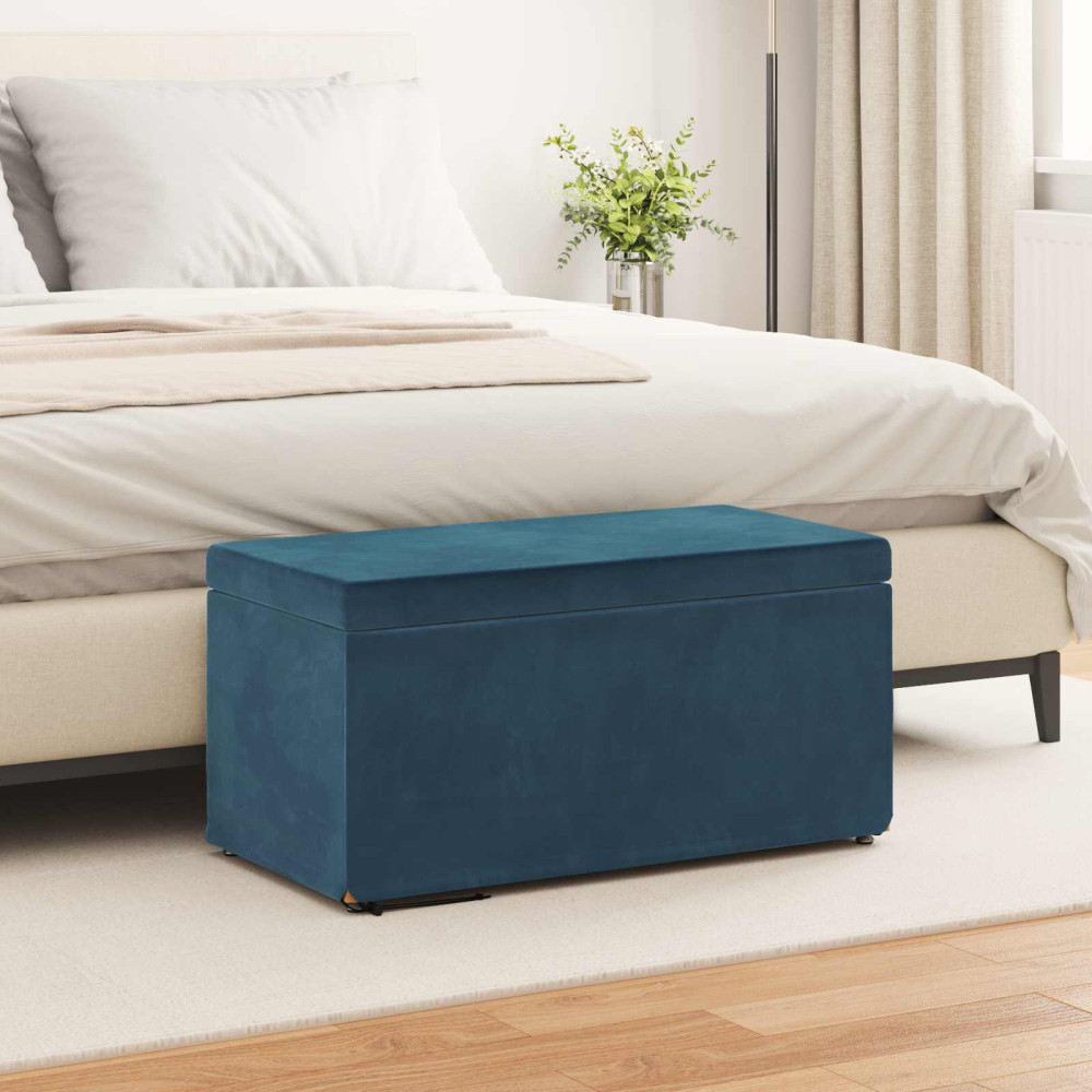 Produktbild för Pall Blå 81 x 41 x 40 cm Sammet och konstruerat trä