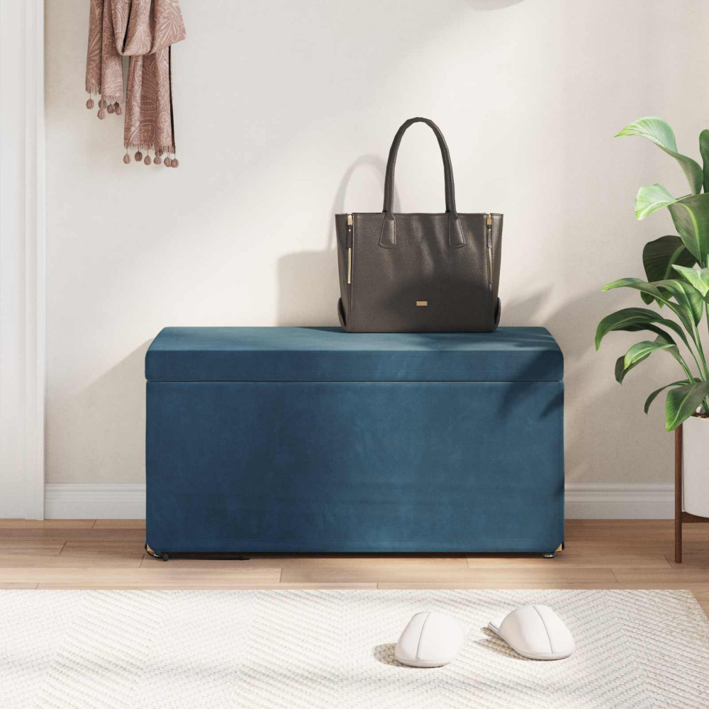 Produktbild för Pall Blå 81 x 41 x 40 cm Sammet och konstruerat trä
