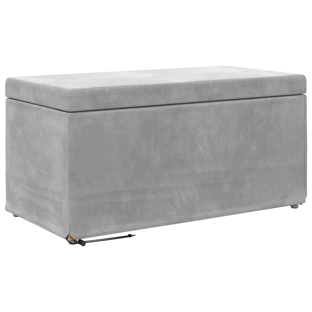 Produktbild för Pall Ljusgrå 81 x 41 x 40 cm Sammet och konstruerat trä