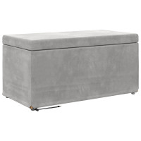 Produktbild för Pall Ljusgrå 81 x 41 x 40 cm Sammet och konstruerat trä