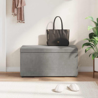 Produktbild för Pall Ljusgrå 81 x 41 x 40 cm Sammet och konstruerat trä