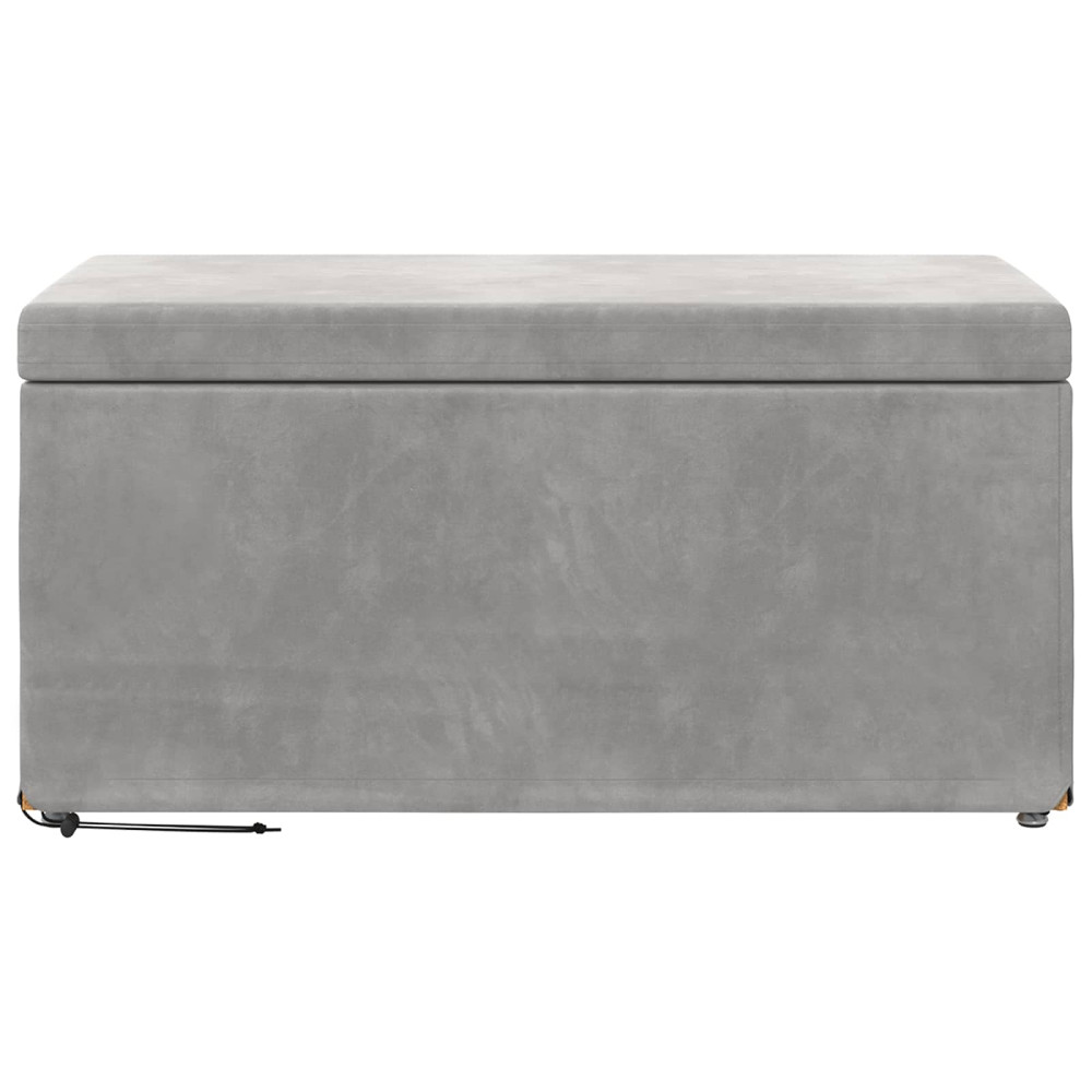 Produktbild för Pall Ljusgrå 81 x 41 x 40 cm Sammet och konstruerat trä