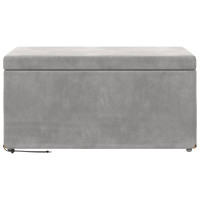 Produktbild för Pall Ljusgrå 81 x 41 x 40 cm Sammet och konstruerat trä