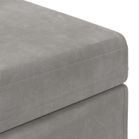 Produktbild för Pall Ljusgrå 81 x 41 x 40 cm Sammet och konstruerat trä