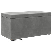 Produktbild för Pall Mörkgrå 81 x 41 x 40 cm Sammet och konstruerat trä