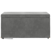 Produktbild för Pall Mörkgrå 81 x 41 x 40 cm Sammet och konstruerat trä