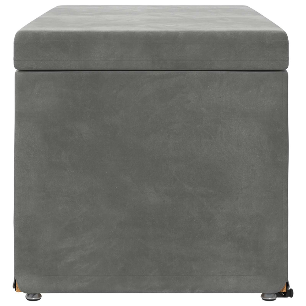 Produktbild för Pall Mörkgrå 81 x 41 x 40 cm Sammet och konstruerat trä