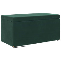 Produktbild för Pall Mörkgrön 81 x 41 x 40 cm Sammet och konstruerat trä