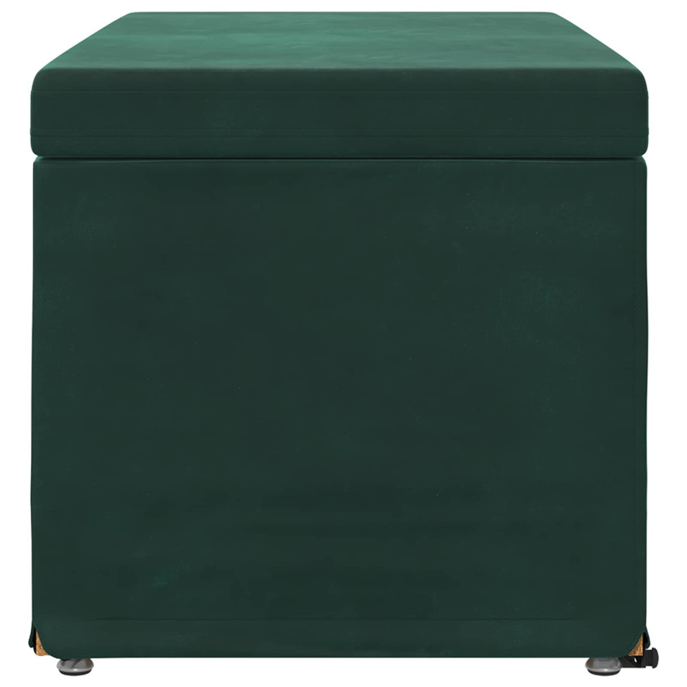 Produktbild för Pall Mörkgrön 81 x 41 x 40 cm Sammet och konstruerat trä