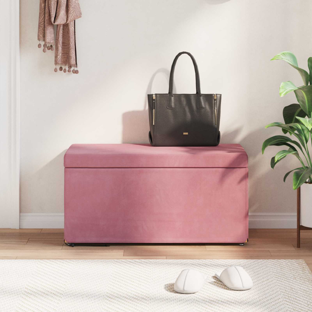 Produktbild för Pall Rosa 81 x 41 x 40 cm Sammet och konstruerat trä