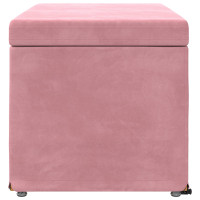 Produktbild för Pall Rosa 81 x 41 x 40 cm Sammet och konstruerat trä