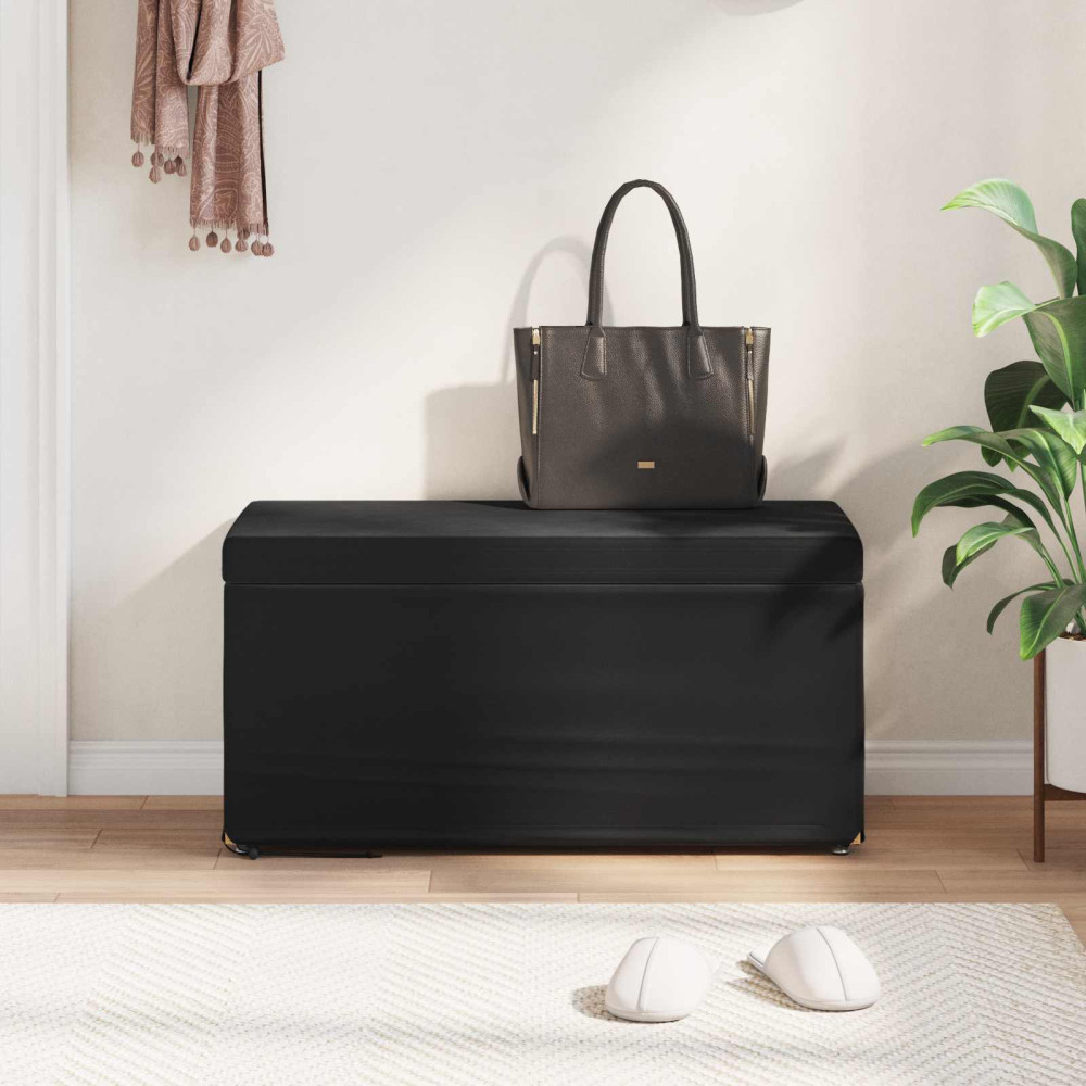 Produktbild för Pall Svart 81 x 41 x 40 cm Sammet och konstruerat trä