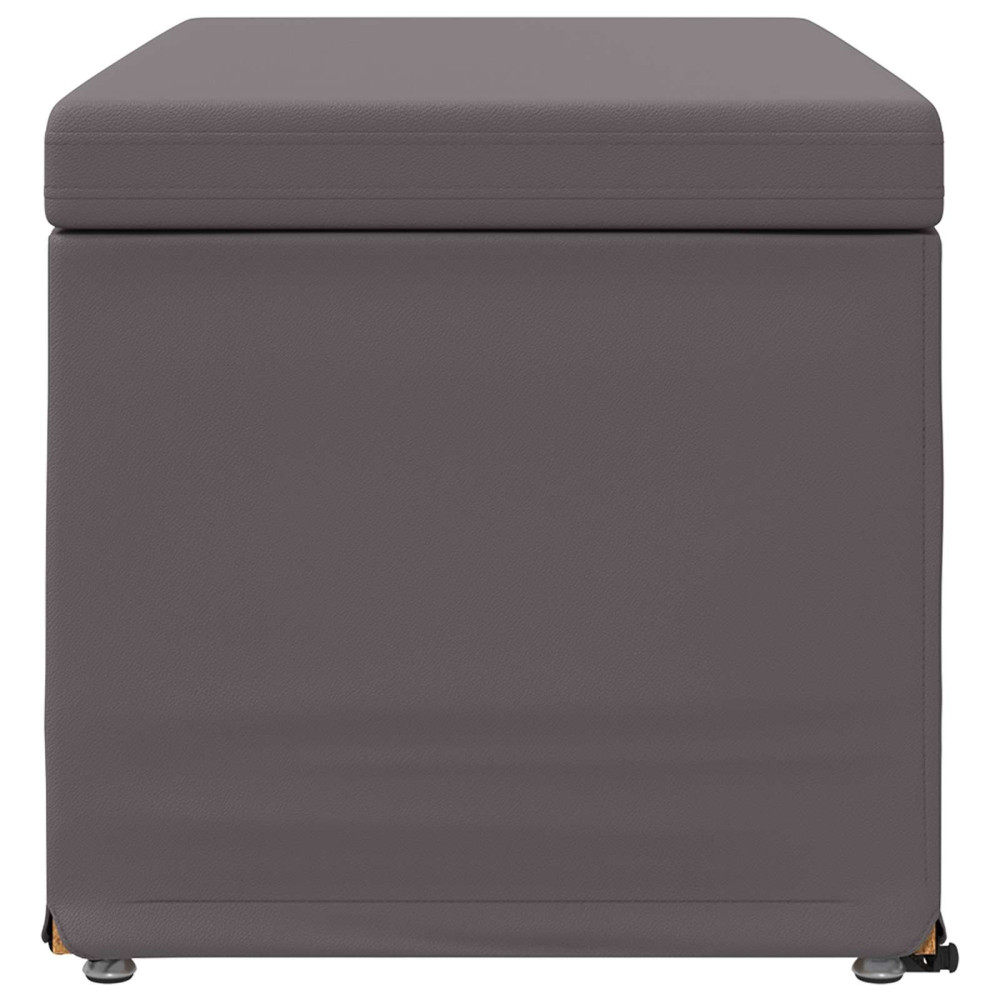 Produktbild för Pall Grå 81 x 41 x 40 cm Konstläder och konstruerat trä