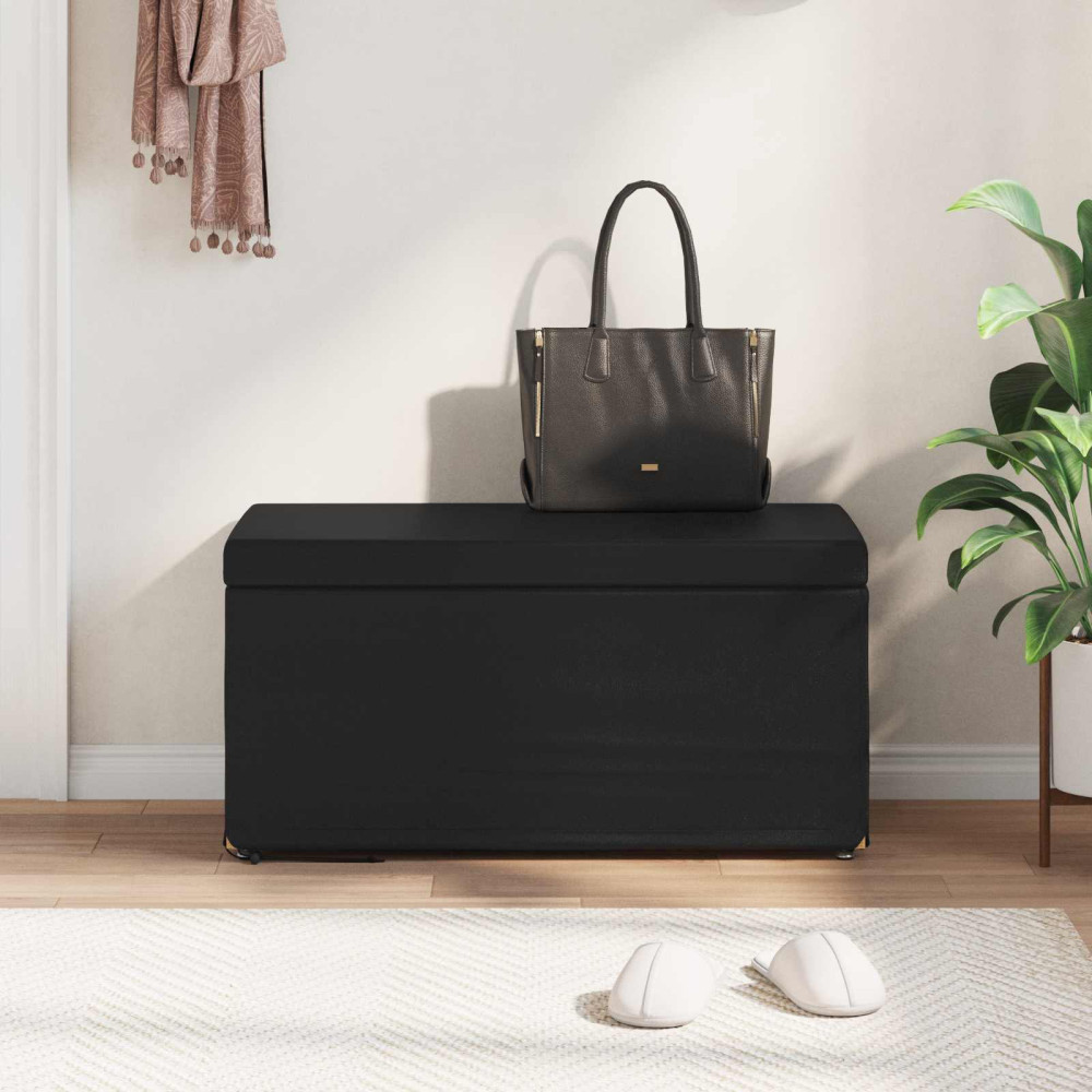 Produktbild för Pall Svart 81 x 41 x 40 cm Konstläder och konstruerat trä