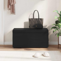 Produktbild för Pall Svart 81 x 41 x 40 cm Konstläder och konstruerat trä