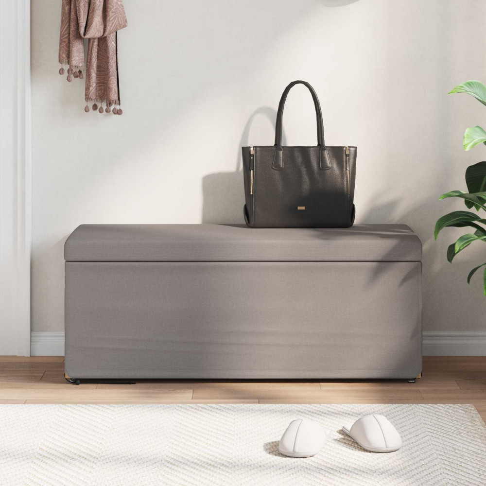 Produktbild för Pall Taupe 101 x 41 x 40 cm Tyg och Konstruerat Trä