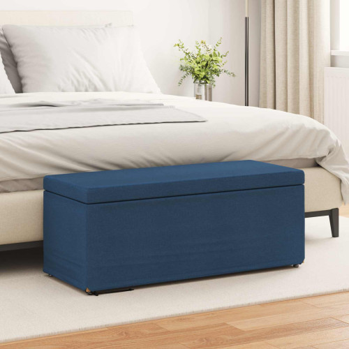 vidaXL Pall Blå 101 x 41 x 40 cm Tyg och Konstruerat Trä