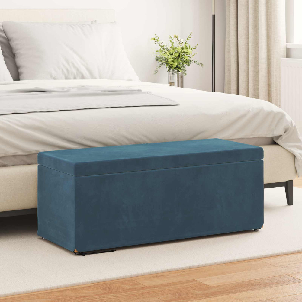 Produktbild för Pall Blå 101 x 41 x 40 cm Sammet och konstruerat trä