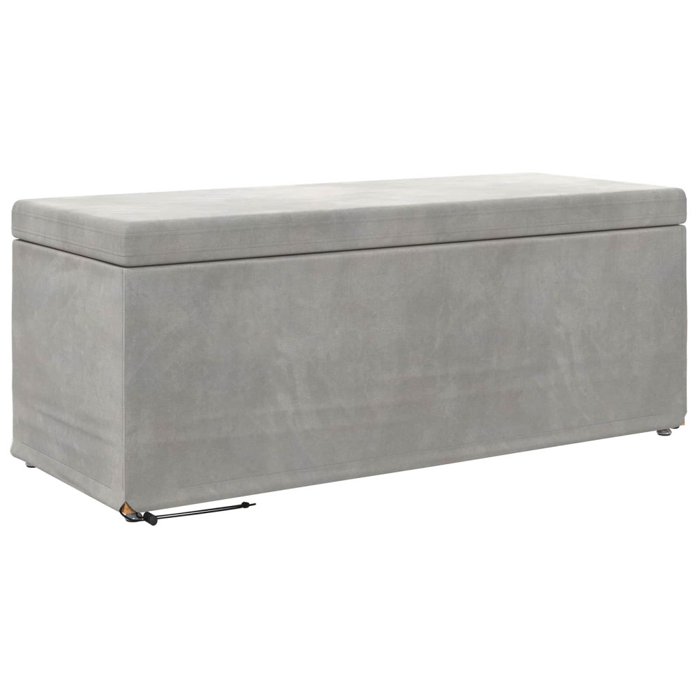 Produktbild för Pall Ljusgrå 101 x 41 x 40 cm Sammet och konstruerat trä