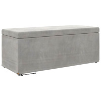 Produktbild för Pall Ljusgrå 101 x 41 x 40 cm Sammet och konstruerat trä