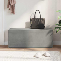 Produktbild för Pall Ljusgrå 101 x 41 x 40 cm Sammet och konstruerat trä