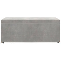 Produktbild för Pall Ljusgrå 101 x 41 x 40 cm Sammet och konstruerat trä