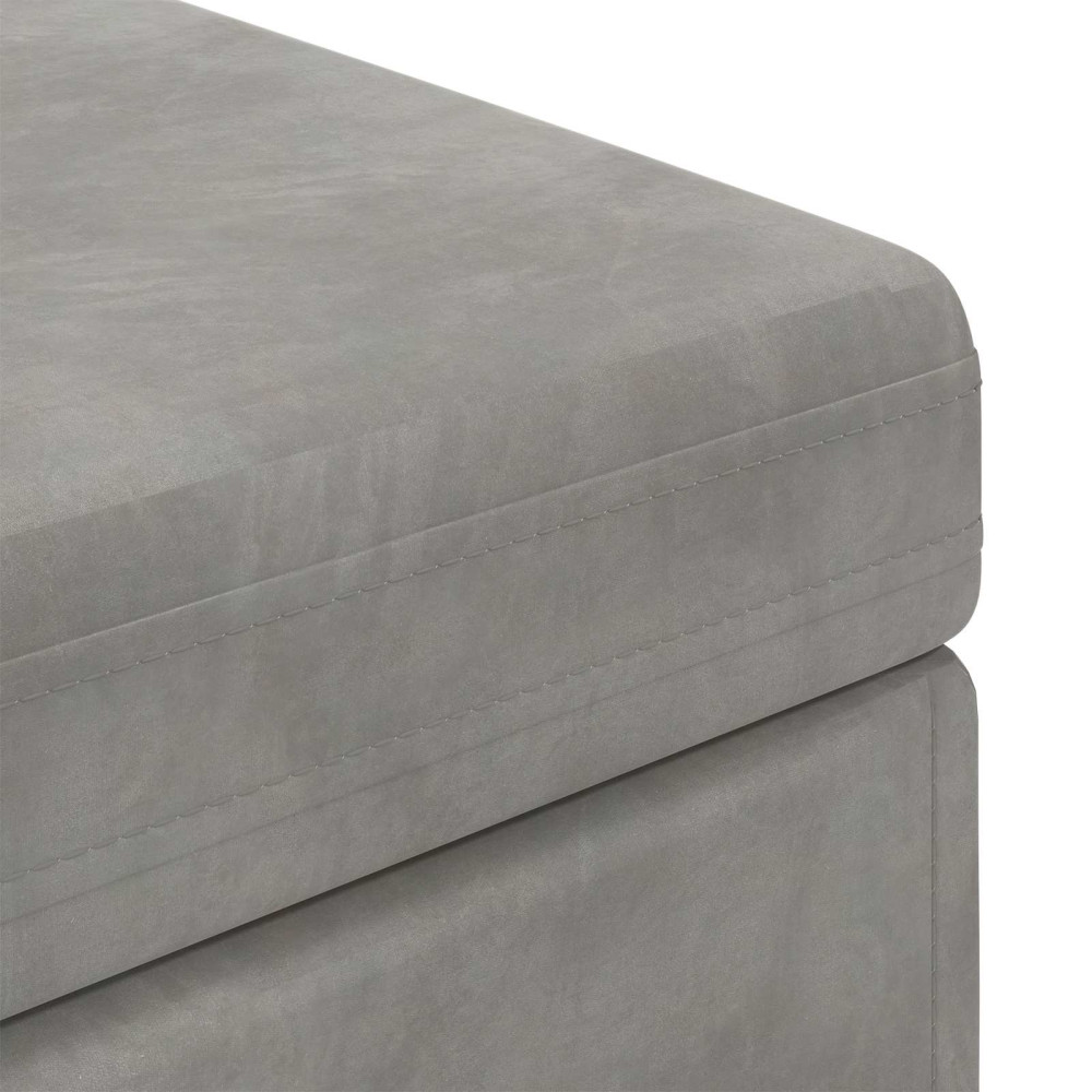Produktbild för Pall Ljusgrå 101 x 41 x 40 cm Sammet och konstruerat trä