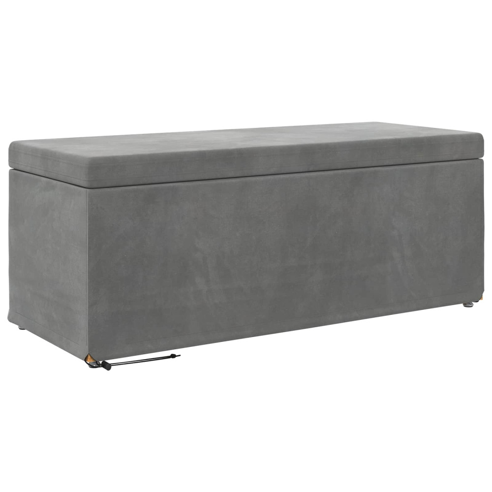 Produktbild för Pall Mörkgrå 101 x 41 x 40 cm Sammet och konstruerat trä