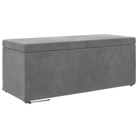 Produktbild för Pall Mörkgrå 101 x 41 x 40 cm Sammet och konstruerat trä