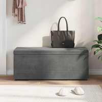 Produktbild för Pall Mörkgrå 101 x 41 x 40 cm Sammet och konstruerat trä