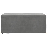 Produktbild för Pall Mörkgrå 101 x 41 x 40 cm Sammet och konstruerat trä