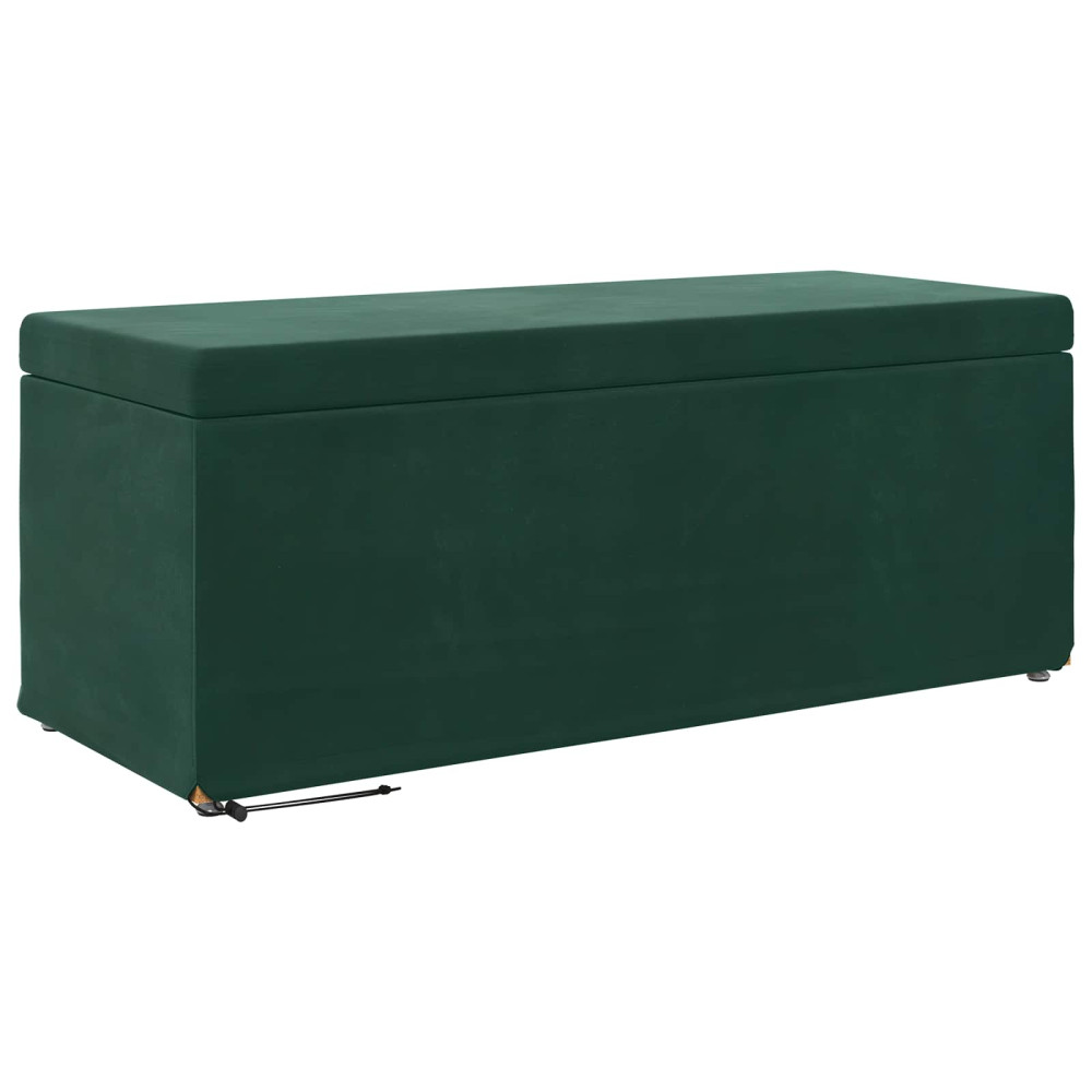 Produktbild för Pall Mörkgrön 101 x 41 x 40 cm Sammet och konstruerat trä
